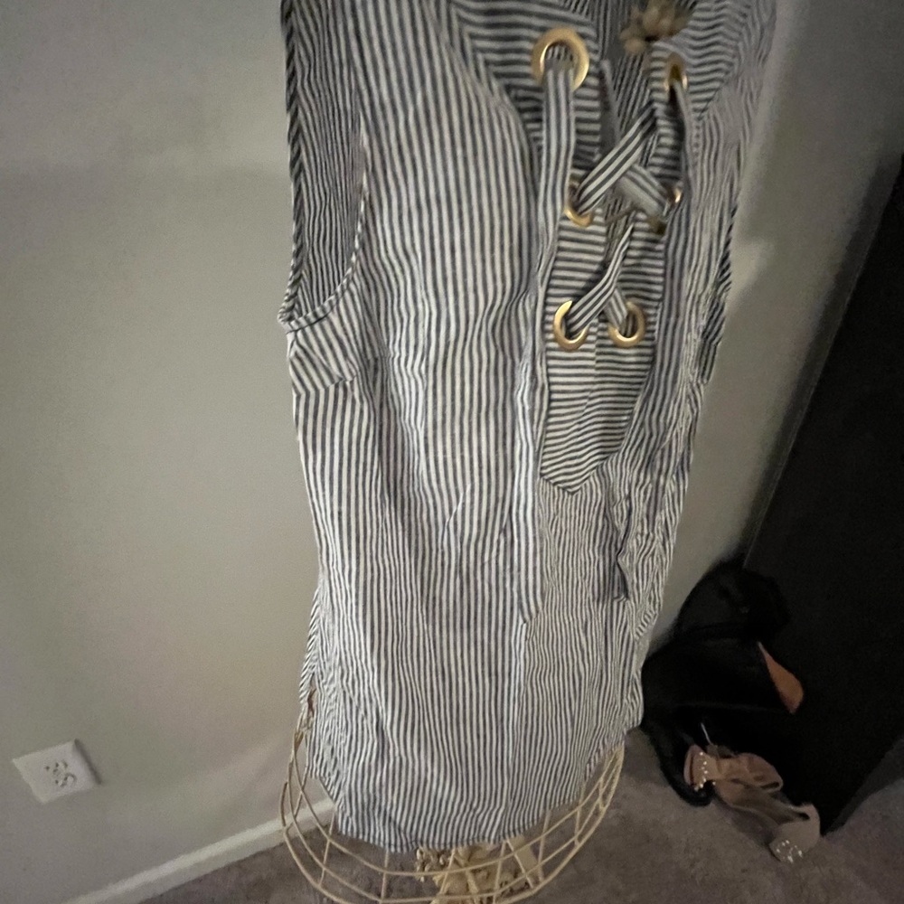 Michael Kors Striped Sleeveless Top with Gold Details - Picture 8 of 8